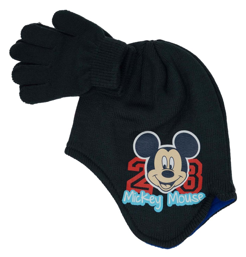 Mickey Mouse Set Mütze Handschuhe Babymütze Wintermütze 48 50 Kleinkindmütze 