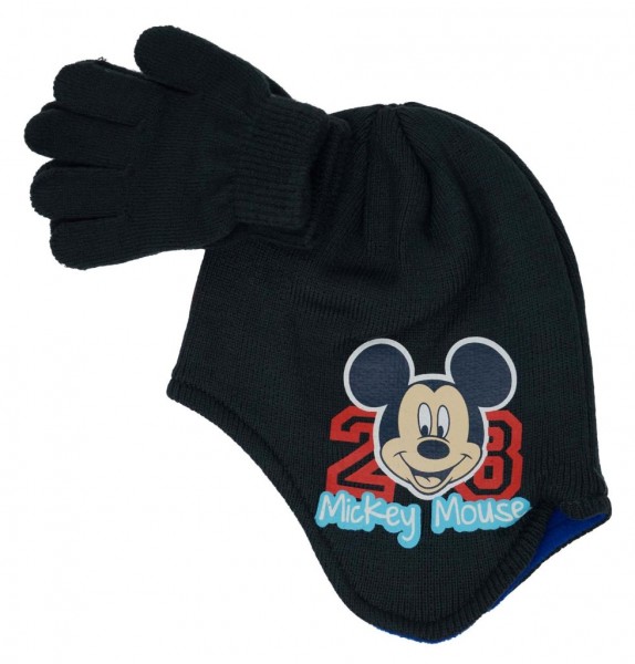 Disney Kinder-Set Mütze und Handschuhe "Mickey Mouse", verschiedene Farben und Größen