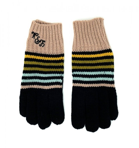 Little Marcel Mädchen Handschuhe GICA EF, schwarz/rosa (multi 323fn), Gr. 80