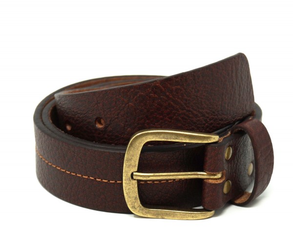 New Look Leder Gürtel Stitch Detail, braun (mid brown 24), Gr. 90, 81-94cm
